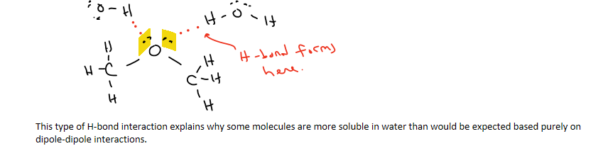 









This type of H-bond interaction explains why some molecules are more soluble in water than would be expected based purely on dipole-dipole interactions.
Ink Drawings
Ink Drawings
￼
￼￼￼￼￼
￼
￼￼
￼￼￼￼￼
￼
